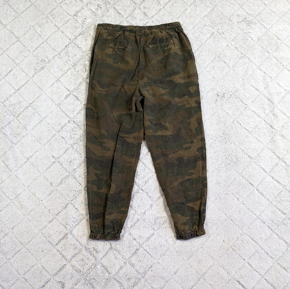 Blank NYC Joggers Women's Small Green Camo Print At Attention Linen Blend Taper - Picture 8 of 9